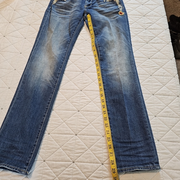 DriftWood Audrey Bird Embroidered Straight Leg Jeans! Size 27. - Picture 6 of 12